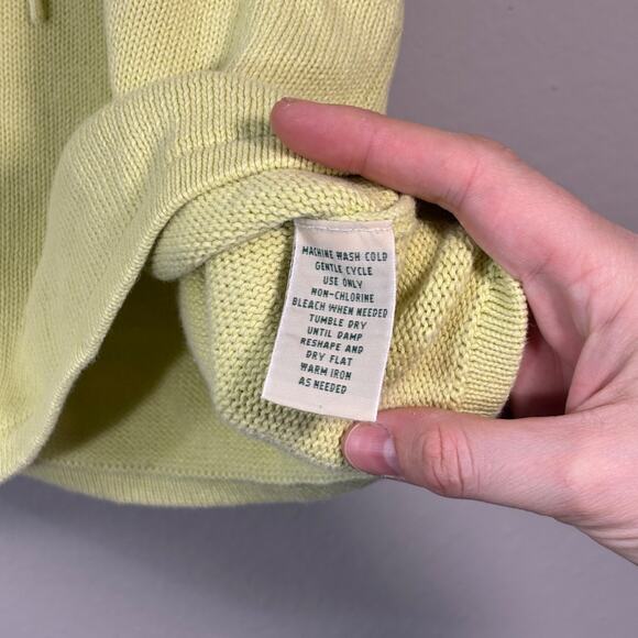 St Johns Bay Top Womens XL Yellow/Green V-Neck Knit Crochet 3/4 Sleeve Cottage - Picture 7 of 7